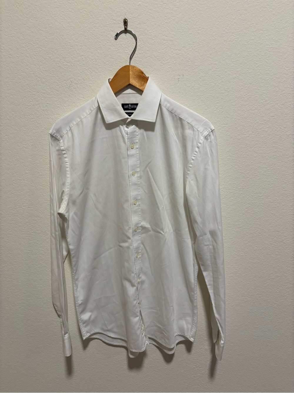 Cafe Coton Exclusive Men's White Dress Shirt - Classic Fit